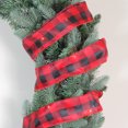 thumbnail image 3 of Northlight Red and Black Buffalo Plaid Christmas Wired Craft Ribbon 2.5" x 16 Yards, 3 of 3