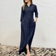 thumbnail image 1 of Vestido Vestido largo informal para mujer, holgado, con cuello vuelto, vestido clásico, traje de calle Kuymtek Azul marino T 3EG para Mujer, 1 of 9