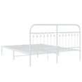 thumbnail image 6 of vidaXL Metal Bed Frame without Mattress with Headboard White 59.1"x78.7", 6 of 7