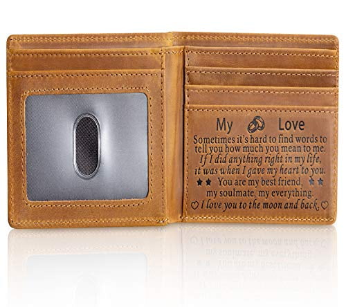 LEATHER ORANGE ORDER PERSONALISED GIFT WALLET ENGRAVED WITH ANY NAME & LOL NO 