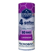 Color Scents With Microban 4-Gallon Small Twist Tie Trash Bags, Lavender Scent, 80 Bags