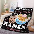 thumbnail image 2 of 1pc Cozy Ramen and Boba Blanket - Soft, Plush, Multi-Purpose Throw Blanket for Couch, Sofa, Office, Bed, Camping, Travel - Perfect Gift for All Seasons, 2 of 6