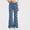 H Blue, variant on HAOTAGS Girls Jeans – Soft Stretchy Floral Lace Flared Straight-Leg Denim Trousers Blue Size 4T