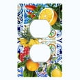 thumbnail image 2 of Metal Light Switch Plate Cover Elegant Floral Fruit Leaves Tile Pattern TIL022, 2 of 13