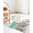 thumbnail image 4 of Easter Bunny Eggs Kitchen Dish Towels for Drying Dishes Set of 4, Spring Pink Flowers Country Cabin Green Plaid Waffle Weave Microfiber Hand Tea Bathroom Towels Quick Dry & Absorbent Towel 12x12, 4 of 7