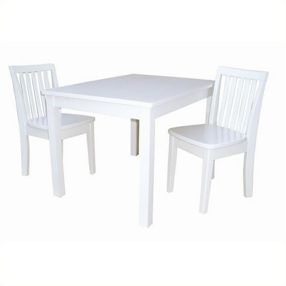 Pemberly Row 3 Piece Mission Table Set in Linen White