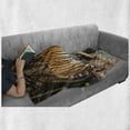 thumbnail image 6 of Tiger Soft Flannel Fleece Throw Blanket, Portrait of an Alert and Angry Royal Bengal Feline Staring at Camera in Cave Print, Cozy Plush for Indoor and Outdoor Use, 50" x 60", Multicolor, by Ambesonne, 6 of 6