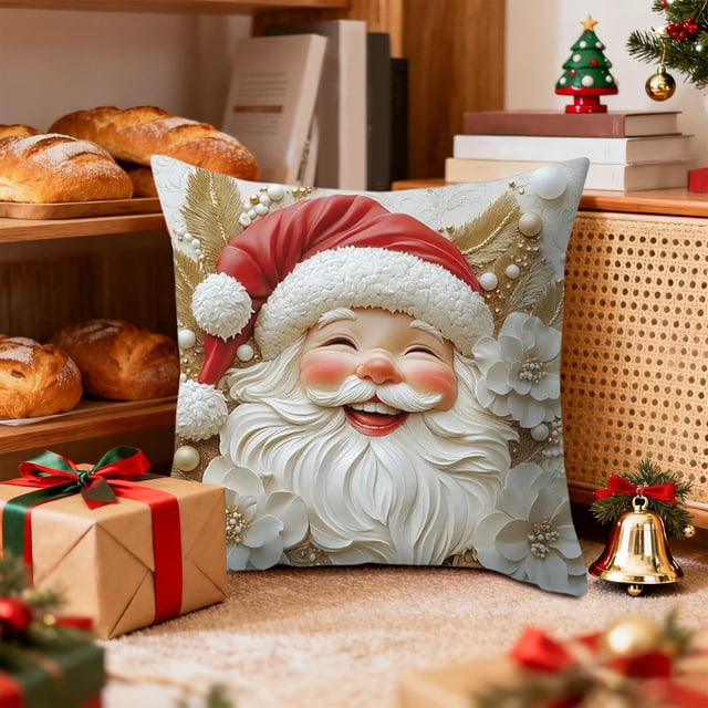 Christmas Holiday Pillow Cover Decorative Linen Sofa Cushion Case for Festive Living Room Decor Seasonal Home Accent Throw Pillow Slipcover