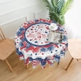thumbnail image 2 of 4th of July Tablecloth USA Flag Round Table Cover Washable Table Cloth for Home Kitchen Party Picnic 60 Inch, 2 of 5