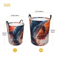thumbnail image 5 of Fotbe Sunset Ocean Watercolor Dolphin Laundry Basket with Handles, Waterproof Large Laundry Hamper, Wash Bag for Corner Dorm, Rolling Laundry Basket with Handles-Medium, 5 of 8
