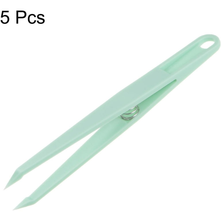 5pcs Sticker Tweezers for Crafting 4.53 Straight Pointed Tip with