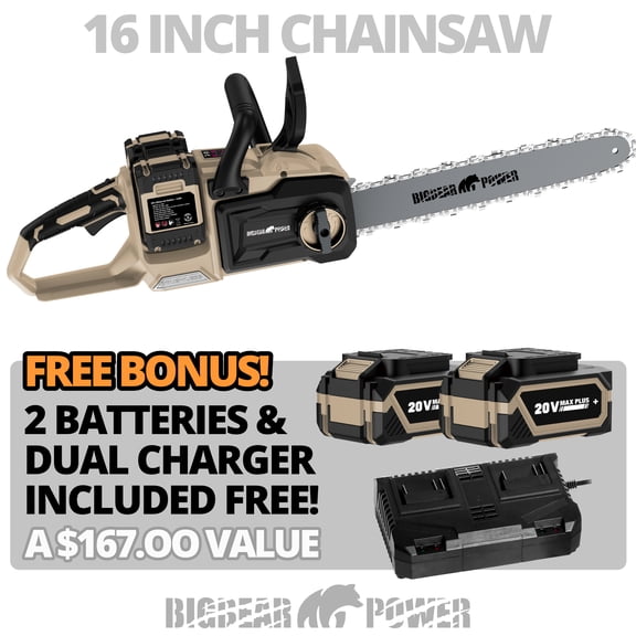 16 INCH 2x20V Cordless Brushless Chain Saw