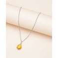 thumbnail image 1 of Silvertone November Yellow Birthstone Teardrop Necklace, 1 of 1