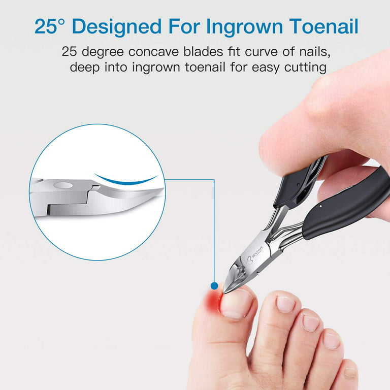 Modacraft 8 PCS Podiatrist Toenail Clippers, Professional Heavy Duty  Ingrown & Thick Toe Nail Clippers for Men & Seniors, Pedicure Tools kit  with Nail