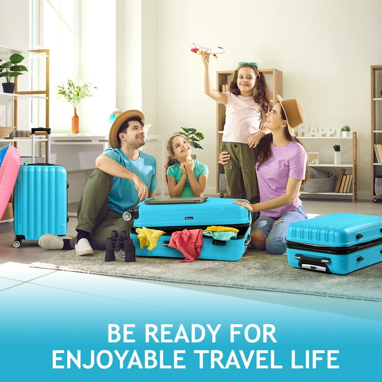 Zimtown 3 Piece Hardshell Luggage Set, Lightweight Spinner