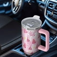 thumbnail image 6 of Pink Christmas Tree Pattern Tumbler with Handle and Lid,40oz Double Wall Vacuum Insulated Tumbler,Cups Gift for Women and Men, 6 of 7