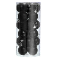 Uxcell 24Pcs 1.5" Christmas Balls Ornaments, Shatterproof Hanging Ball Set for Christmas Tree Black