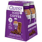 Quest Iced Coffee Mocha Latte, 90 Calories, 200mg of caffeine, 4 Count
