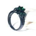thumbnail image 6 of Punk Skull Rings Black Matching Rings Couple Rings Green Cz Wedding Ring for Women, 6 of 7