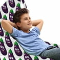 thumbnail image 1 of Farming Lounger Chair Bag, Funny Eggplants Smiling Cheerful Faces Organic Food Cook Theme Cartoon, High Capacity Storage with Handle Container, Lounger Size, Dark Purple and Green, by Ambesonne, 1 of 5