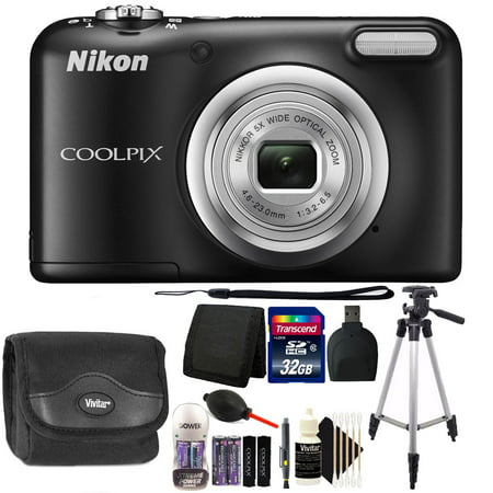 Nikon COOLPIX A10 16.1 MP Compact Digital Camera (Black) + 32GB Deluxe Winter