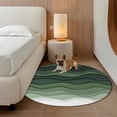 thumbnail image 3 of Abstract Round Living Room Rugs 7 ft, Sage Green Gradient Ocean Waves Sandy Beach Washable Area Rug with Non-Slip Sturdy Edge Binding Round Carpet for Kitchen Office Bedroom, 3 of 9