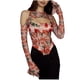 thumbnail image 1 of Verano nueva moda Sexy fiesta Spice Girls estampado Irregular manga larga camiseta de mujer Pompotops  FGAJ3231, 1 of 9