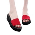 thumbnail image 4 of Women Summer Bohemian Open Toe Fashion Non-Slip Wedge Slippers Sequin Beach Shoe, 4 of 9