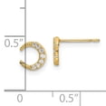 thumbnail image 3 of Finest Gold 14K Yellow Gold CZ Moon Post Earrings, 3 of 3