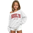 thumbnail image 6 of Shadoumai Girls Off the Shoulder Sweatshirts Brooklyn Letter Print Tops Cute Trendy Fall Pullover for Teen Girl Long Sleeve Kids Clothes, 6 of 6