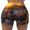 thumbnail image 2 of Goofa Lizard With Sunglasses Sunset Printed Workout Shorts Women Seamless Scrunch Butt Lifting High Waisted Gym Booty Shorts Elastic Workout Shorts-X-Large, 2 of 8