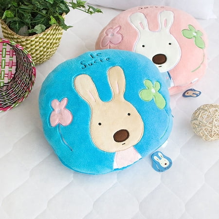 [Sugar Rabbit - Round Blue] Blanket Pillow Cushion / Travel Pillow Blanket (25.2
