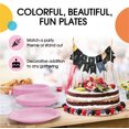 thumbnail image 4 of Exquisite Pink 7" Heavy Duty 350 GSM Disposable Plastic Party Plates - 50 Count, 4 of 8