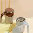 thumbnail image 4 of Inteprter Taza de café agitadora automática de acero inoxidable, taza de café duradera de acero inoxidable con capacidad de 380ML Juegos de servir café y té gris blanco, 4 of 6