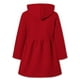 thumbnail image 2 of Vestido para niñas Coat Betusline con capucha y botones, gabardina roja de 6 a 7 años, 2 of 7