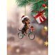 thumbnail image 2 of 1PC acrylic dachshund Christmas decorations, flat bike puppy ornaments, car mirrors, key chains, home decorations, holiday party, 2 of 5