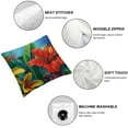 thumbnail image 4 of Acheng Tropical Paradise Hawaiian Floral Throw Pillow Covers Decorative Couch Pillow Cases Cotton Pillow Square Cushion Cover for Sofa, Couch, Bed and Car White, 4 of 6
