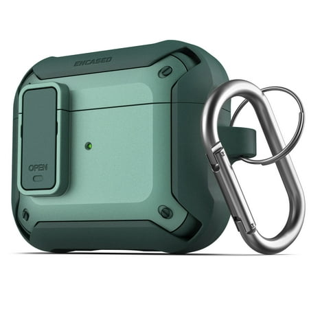 Encased Compatible with Airpods Case 3rd Generation Rugged Full-Body Protective Carrying Case with Keychain (Airpod 3 2021) Green