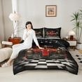 thumbnail image 4 of Castle Fairy Racing Car Bedding Comforter Set 2pcs for Female Men,Extreme Sport Twin Comforter Sets Microfiber,Geometric Plaid Breathable Bedding Set,Super Cozy Room Decor,Reversible, 4 of 8