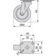 thumbnail image 2 of Juego de 4 ruedas giratorias para muebles de 50 mm con placa de fijación y rodamiento de bolas, ruedas de goma color gris., 2 of 5