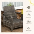 thumbnail image 4 of Outsunny Patio Bistro Set PE Rattan Garden Sofa Set 3 Pieces Beige, 4 of 10