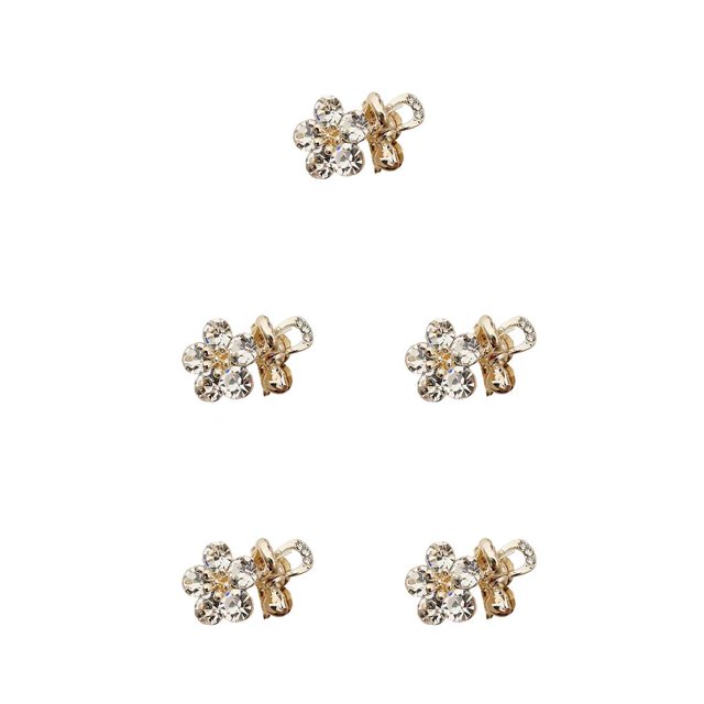 Jumpingount Catch Clip Side Sweet Korean Hairpin Mini Crystal Ins Hair Claw Jewelry Bang para mujeres Shopping Picnic White-Mini Type2 NO2