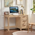 thumbnail image 2 of Leyaoyao Home Office Desk 48" Modern Computer Desk Small PC Table with Storage Cabinet, Compact Study Writing Desk for Bedroom, Natural Oak, 2 of 10