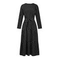 thumbnail image 4 of Awdenio Womens Flowy Long Sleeve Dresses on Women's Fashion Round Neck Loose Long Sleeve Dots Ankle-Dress Swing Long Dress, 4 of 8