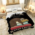 thumbnail image 2 of Just a Girl Who Loves Sloths and Books Blanket Lightweight Cozy Flannel Fleece Throw Blanket Best Gift Home Decor for Bed Couch Outdoor Camping 80"x60" Queen for Adults, 2 of 6