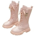 thumbnail image 2 of TBWNWG Fashionable Girls Boots Comfortable Soft Sole Leather Children Footwear for Daily Outdoors and School,Size 8-9 Years, 2 of 9