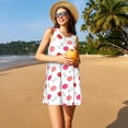 thumbnail image 3 of Balery Red Lips 1 Vestidos de verano para mujer con estampado: vestido holgado sin mangas, vestido playero informal y cómodo para días calurosos., 3 of 7