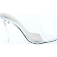 thumbnail image 6 of Static Footwear Women's Dressy Peep Toe Clear Transparent Strap Slip On Clear Heels, 6 of 7