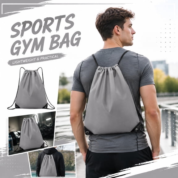 Drawstring Backpack – Sports Gym Bag,Waterproof Cinch Sack for Men & Women,Lightweight Oxford Cloth Outdoor Fitness Bag for Hiking,Camping,Travel & Workout Gear