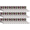 thumbnail image 1 of 36 Pairs Of Yacht & Smith Men Wholesale Cotton Sport Athletic Mid Ankle Socks Bulk Case Pack Size 10-13 (White w/Stripes), 1 of 7